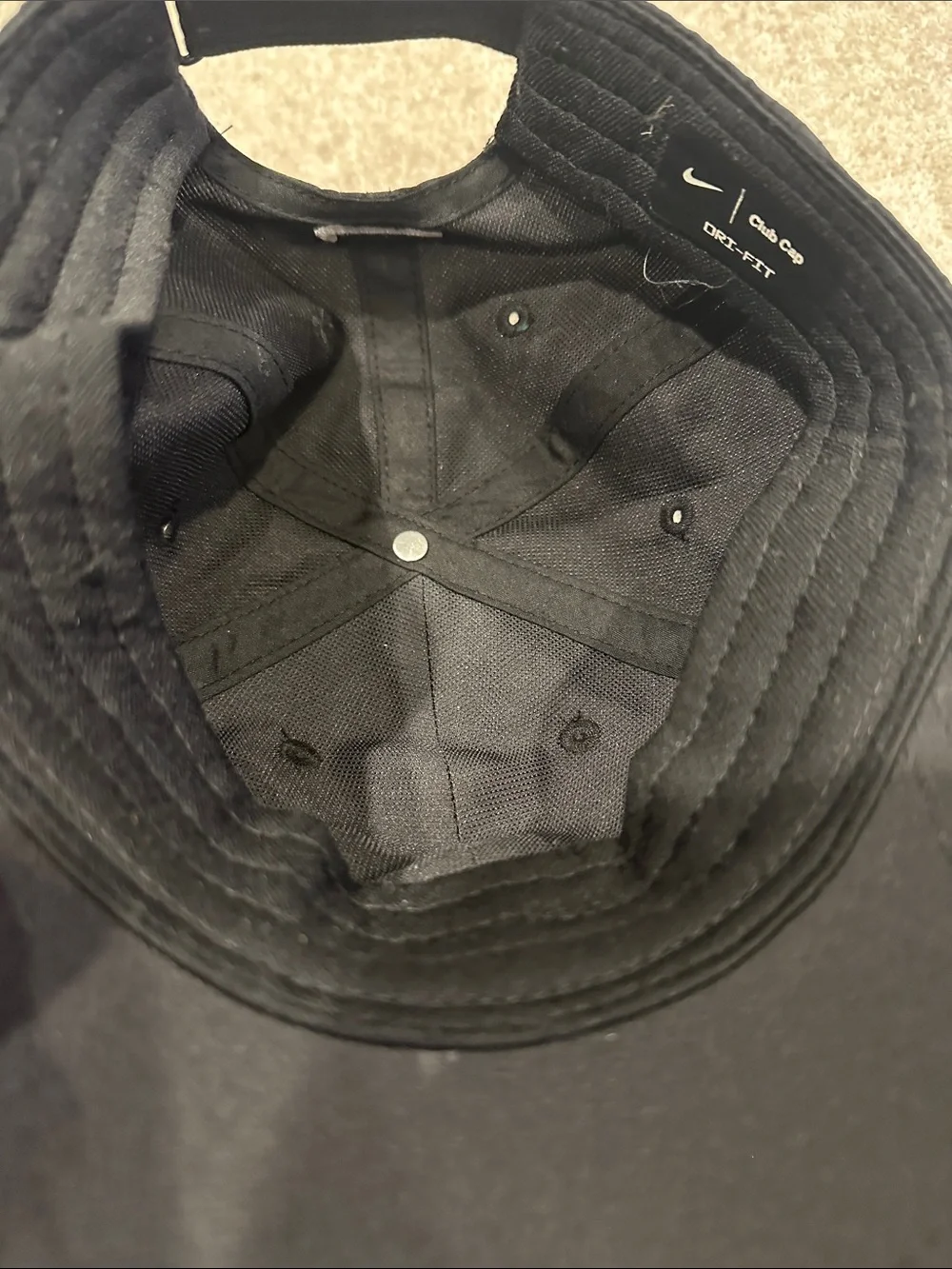 Nike Black Cap with White Swoosh Logo